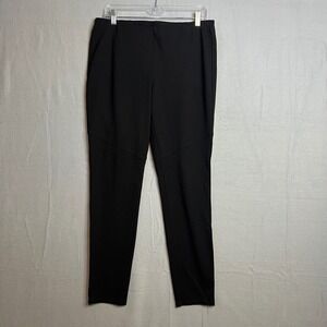 Eileen Fisher Black Ponte Moto Ankle Zip Pants Size M Casual Travel